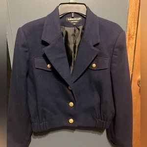 Vintage Savannah Navy Wool Cropped Jacket Made in Ukraine Size 4